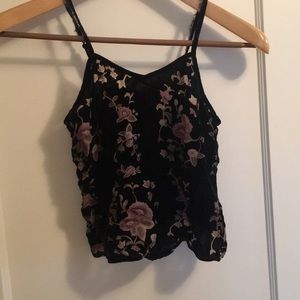 H&M velvet and mesh tank